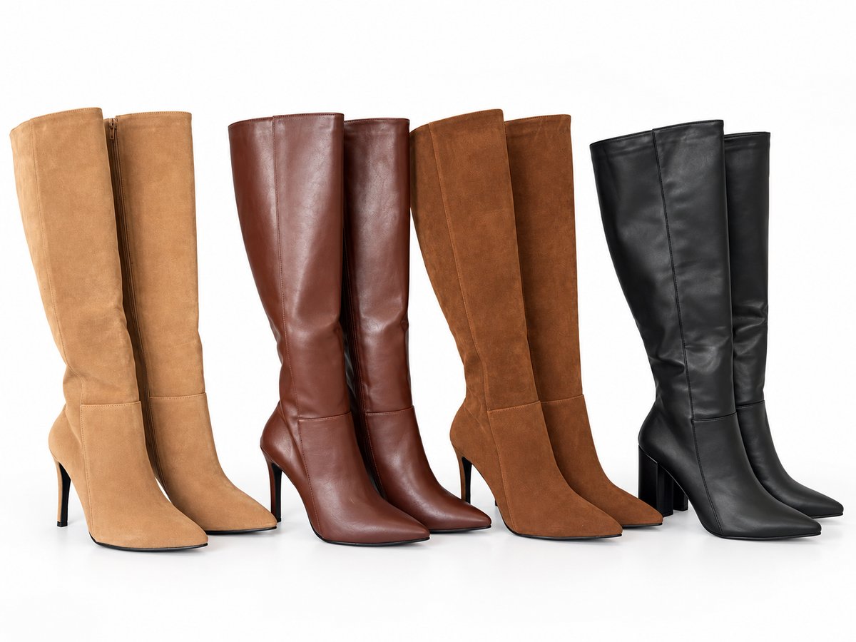 Bota Cecy camel tipo gamuza sintética
