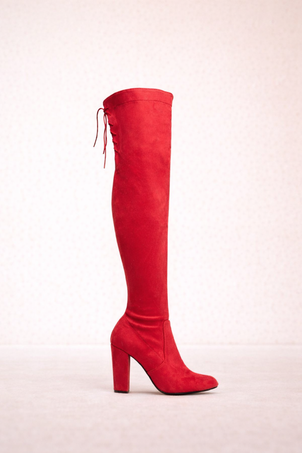 Bota venecia rojo tipo gamuza sintético