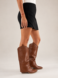 Bota vaquera Pris camel tipo piel