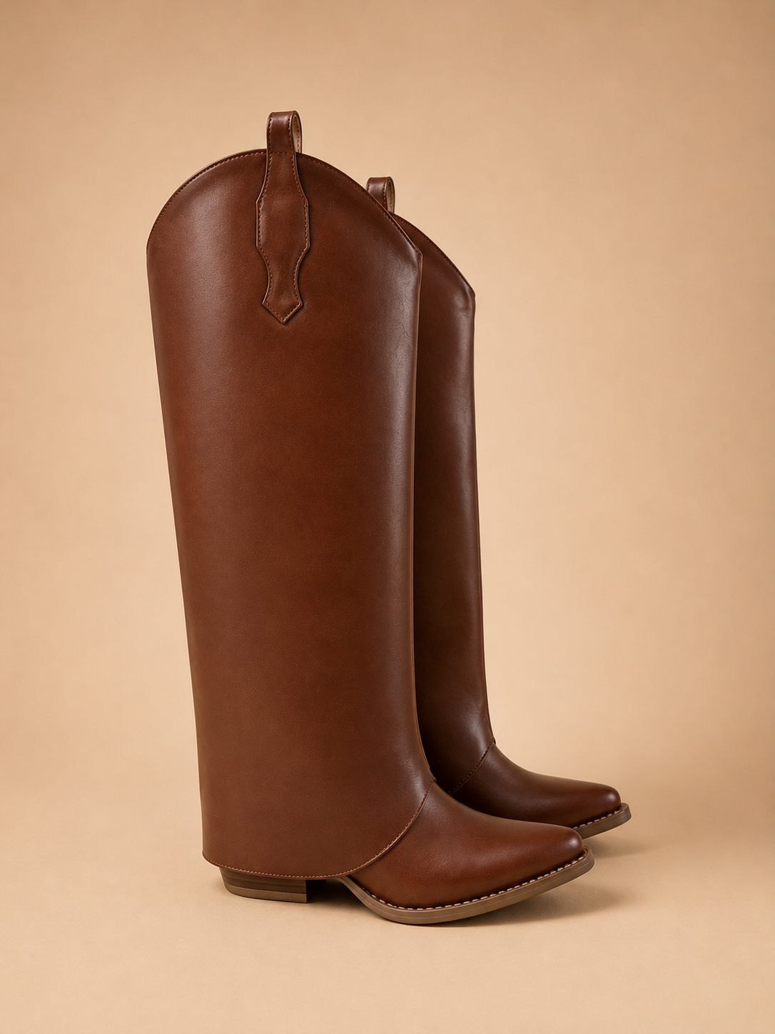 Bota vaquera Pris camel tipo piel