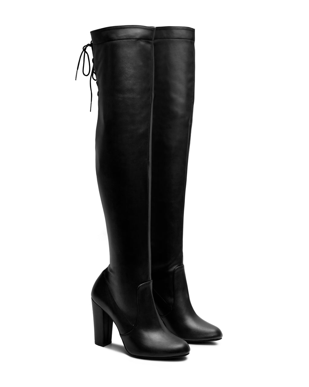 Bota venecia negro tipo piel sintético
