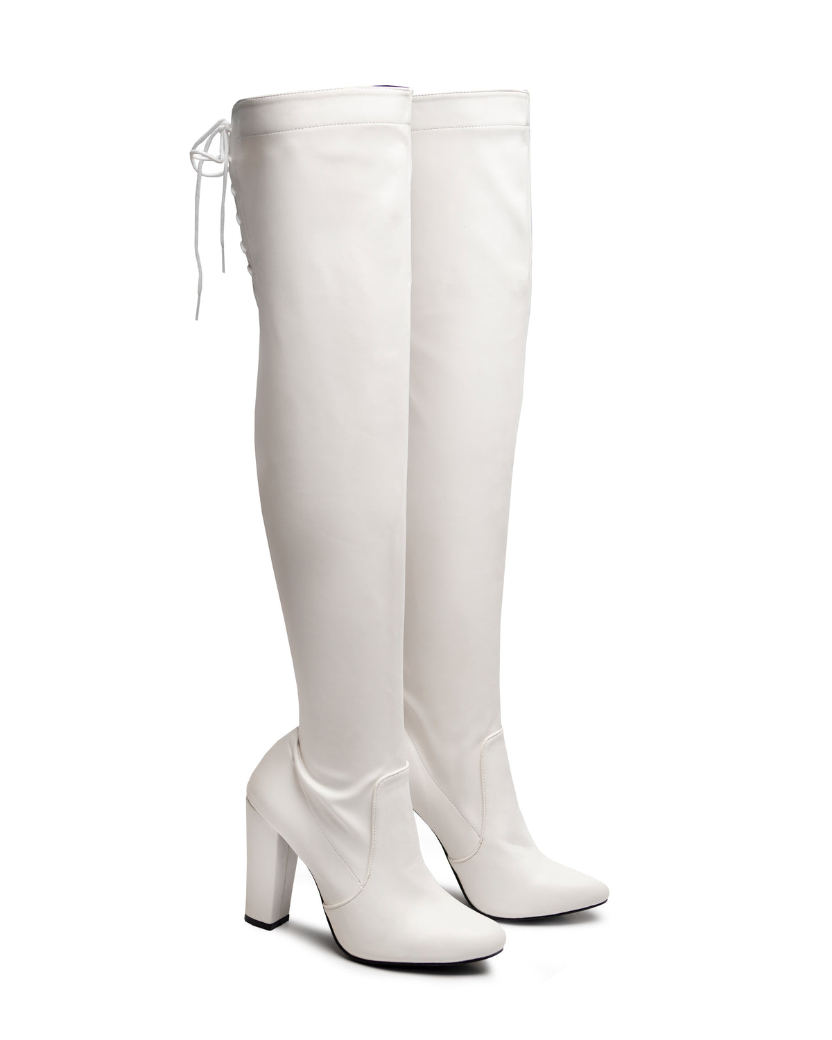 Bota venecia blanco tipo piel sintético