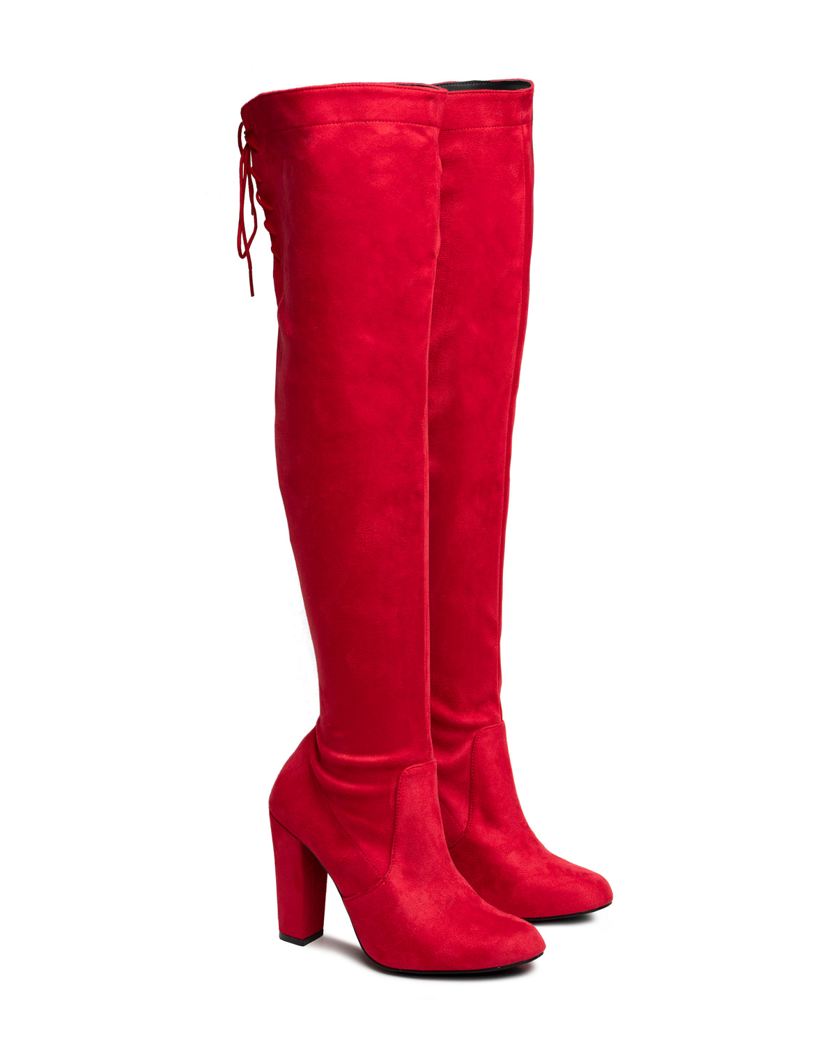 Bota venecia rojo tipo gamuza sintético