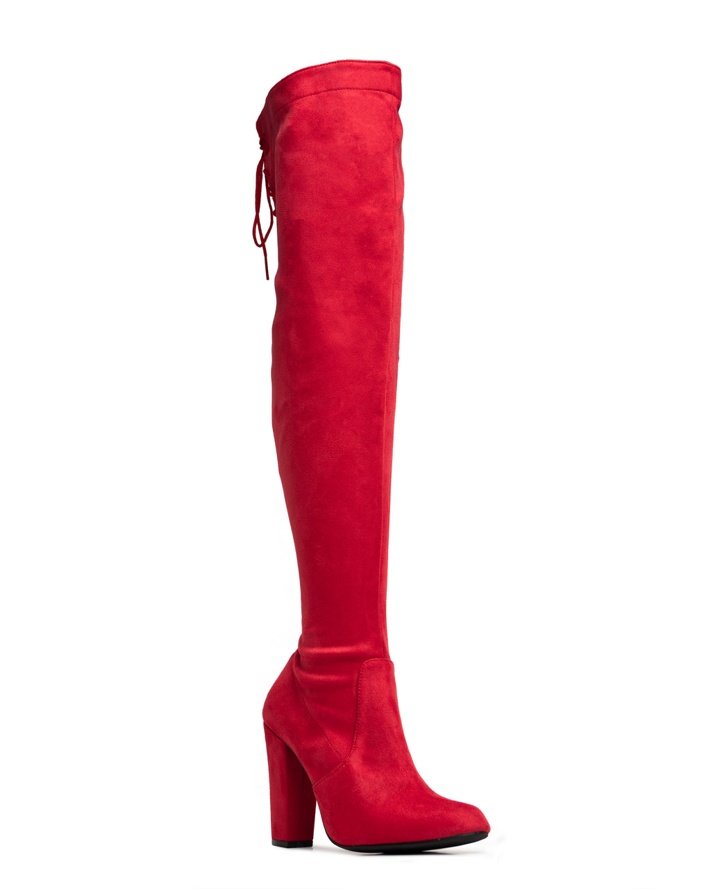 Bota venecia rojo tipo gamuza sintético