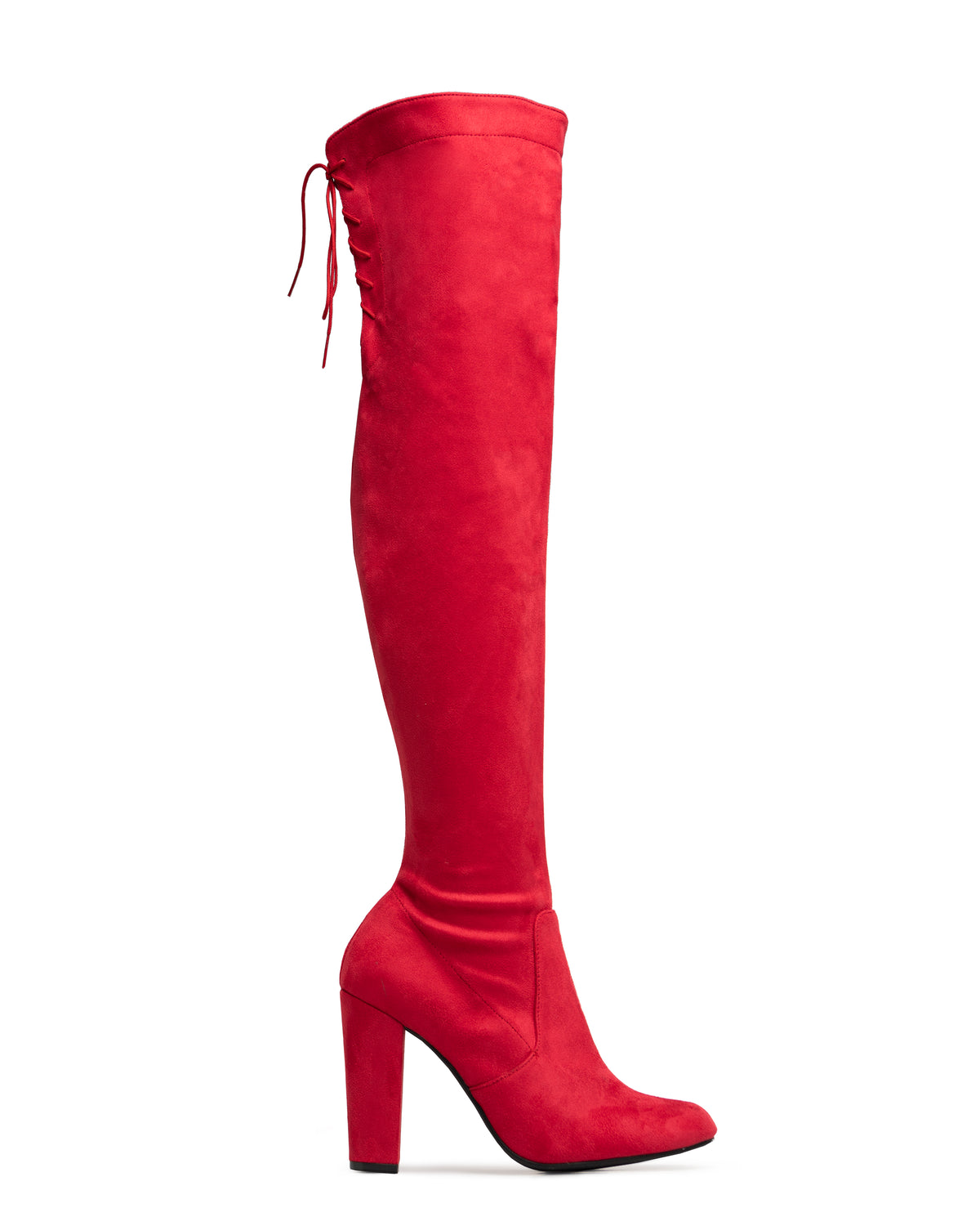 Bota venecia rojo tipo gamuza sintético
