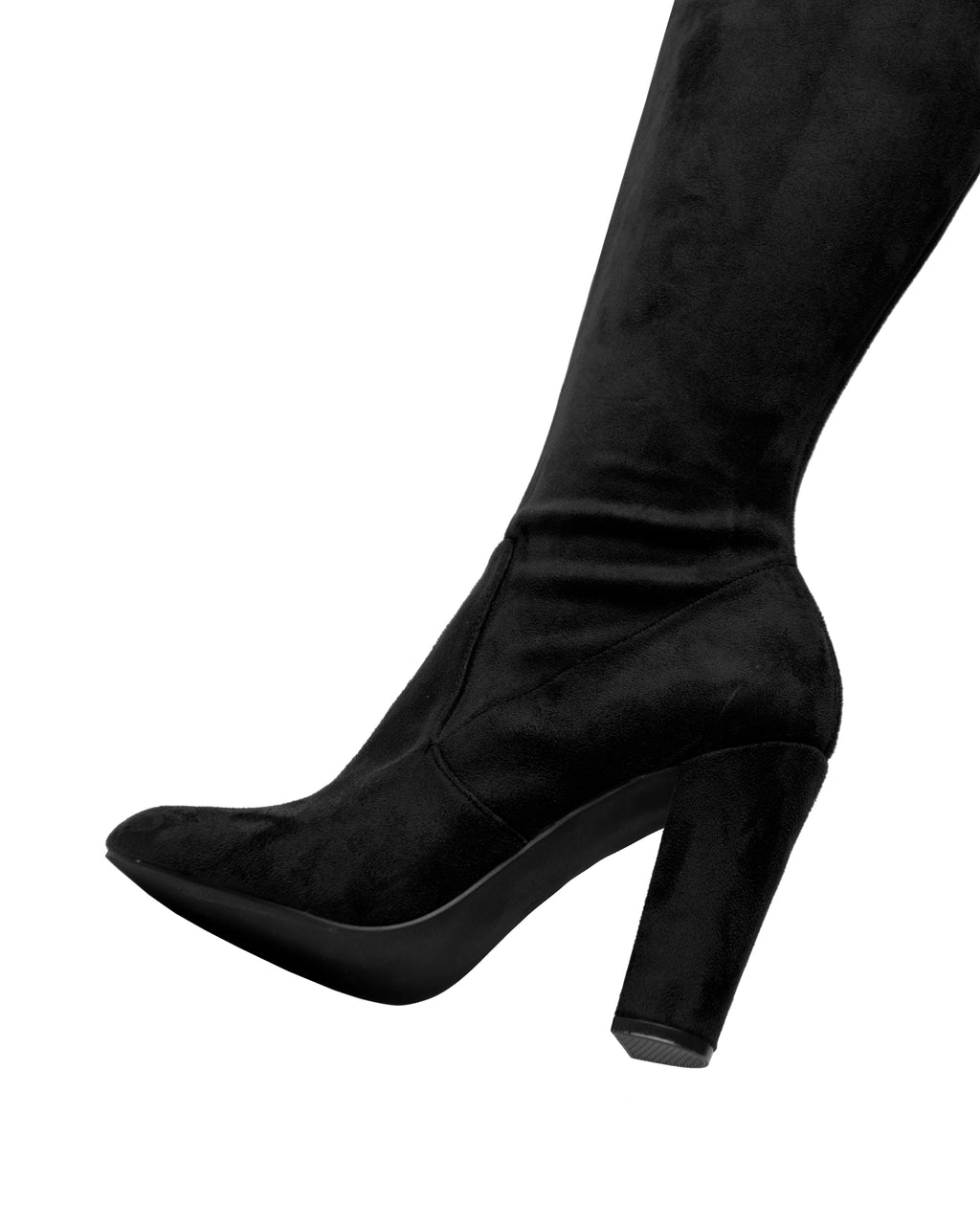 Bota venecia negro tipo gamuza sintético