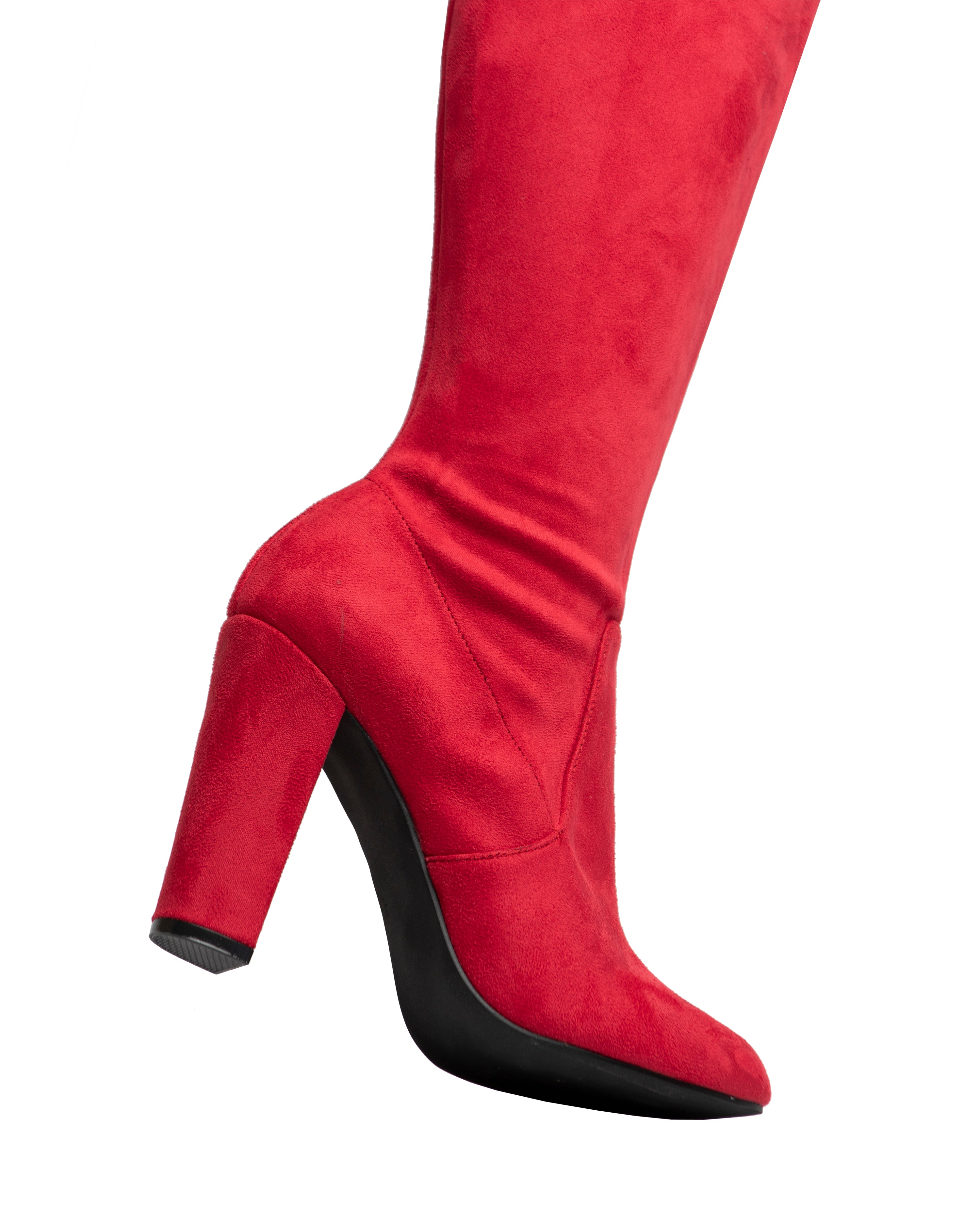 Bota venecia rojo tipo gamuza sintético