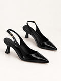 Zapatilla Julia negro tipo charol