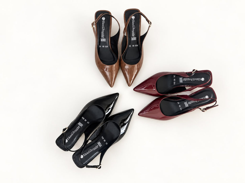 Zapatilla Julia cafe tipo charol